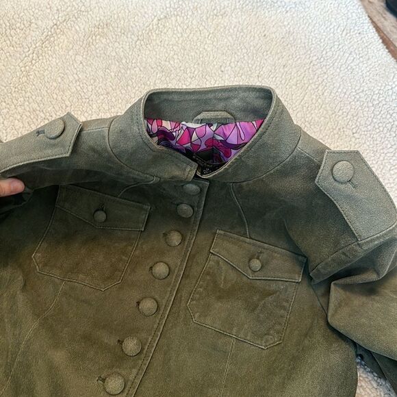 Twiggy green genuine leather jacket size medium - Picture 7 of 9